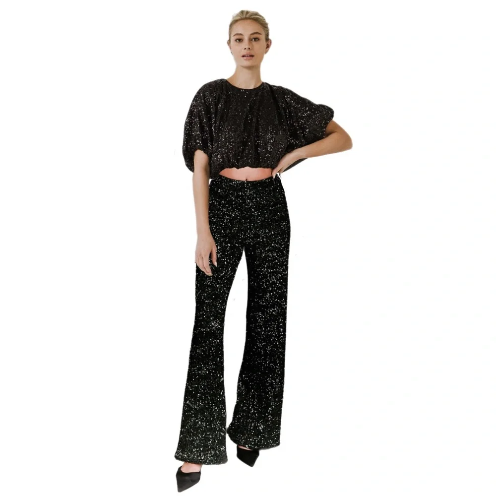 🎩 Endless Rose sequin black pants 🔥 - Picture 8 of 9